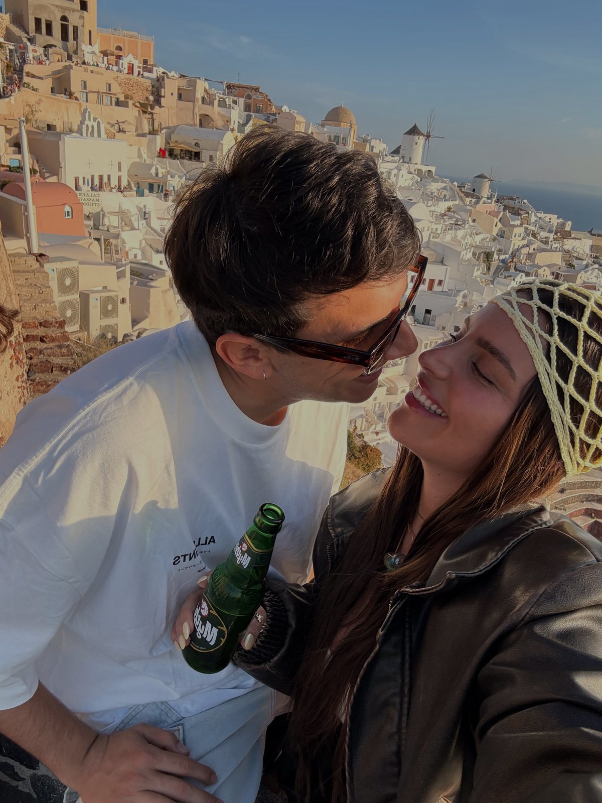 Lupe y Lean juntos en Santorini
